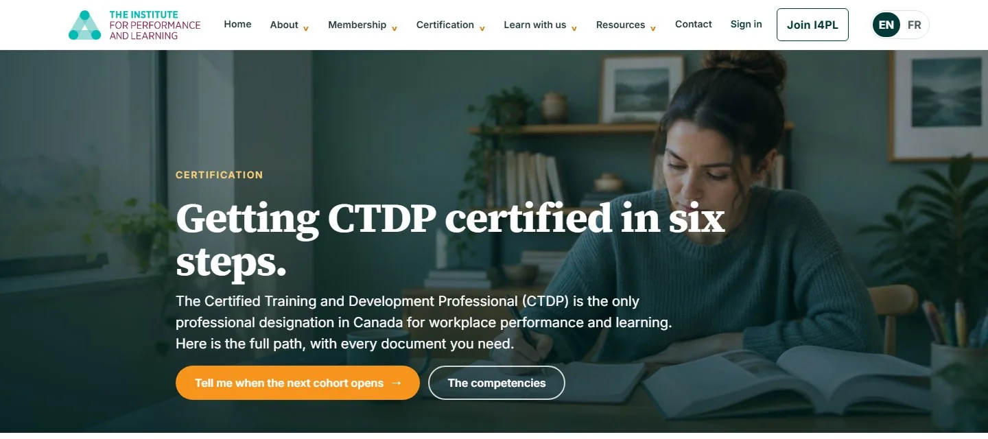 The Getting Certified page, setting out the six steps to the CTDP designation